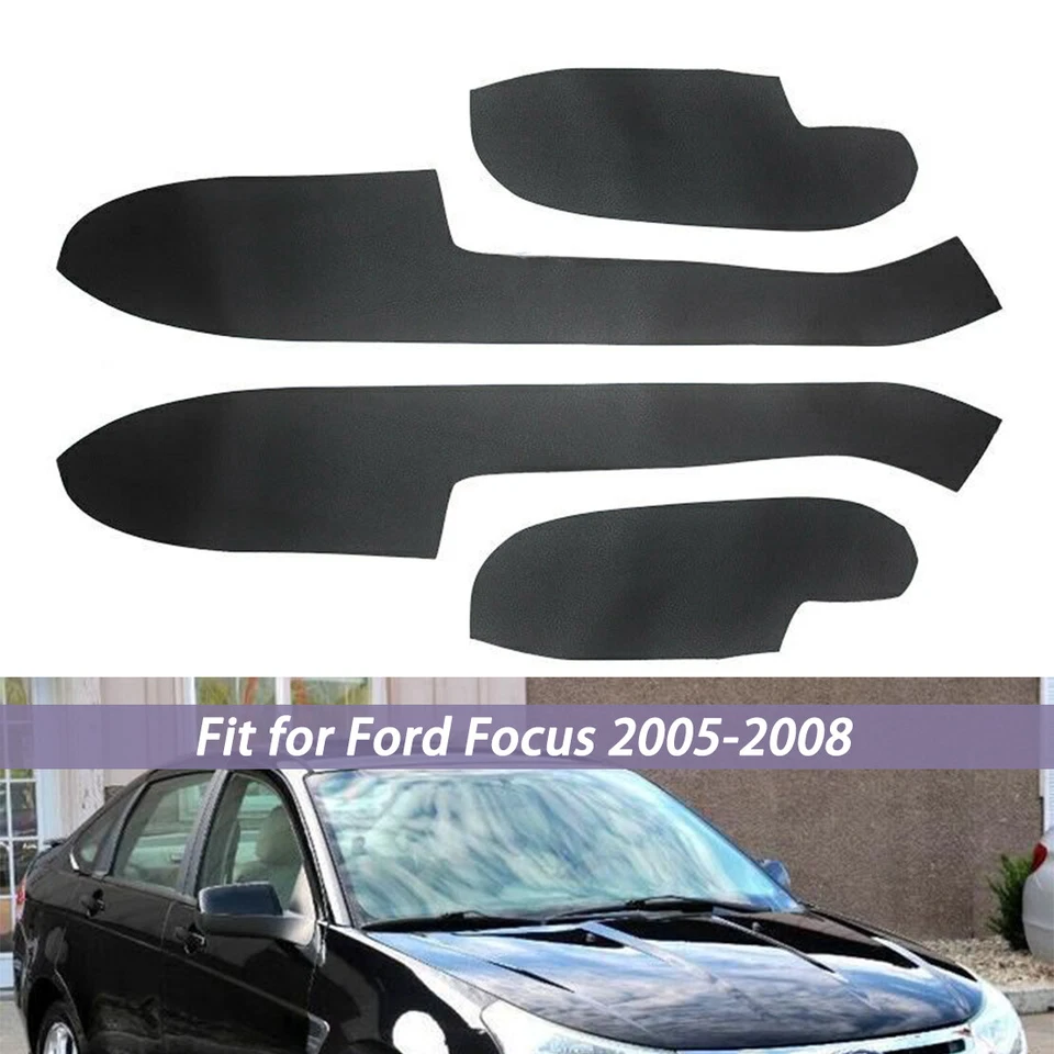 4pcs For Ford Focus 2005-2008 Black Inner Door Panels Armrest Leather Cover Trim Foto 1 de 1