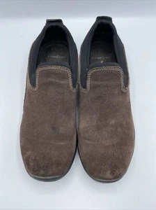 Lands End Loafers Shoes Women's 8 B Casual Brown Slip On & Comfort Leather Suede - Picture 1 of 9