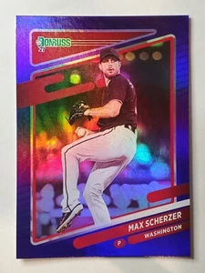 2021 Donruss Holo Purple #206 Max Scherzer ~ Washington Nationals - Picture 1 of 2