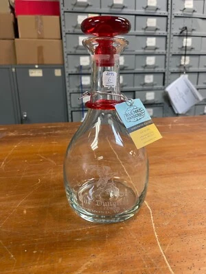 Decanter, Custom, Ring, Crystal/Ruby by Blenko Glass Limited #6 Hand Blown Glass - Image 1 of 4