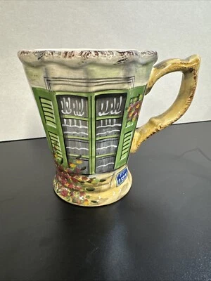 Tabletops Unlimited Rue de Paris  5 1/8" Green Shutter Large Mug - Image 1 of 4