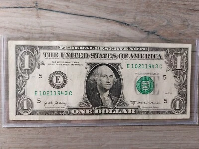 $1  FANCY SERIAL NUMBER - BIRTHDAY NOTE  October 21, 1943 - Image 1 of 2