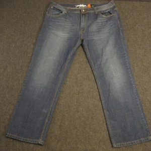 Miskeen Originals Jeans Mens 44x32 90s Y2K Straight Blue Denim Embroidered Logo - Bild 1 von 12