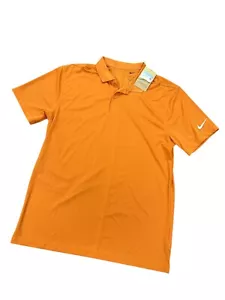 Nike Golf Dri Fit Orange Polo Shirt Men’s Size Medium - Button Up Short Sleeve - Picture 1 of 4