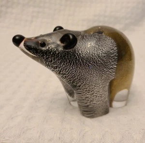 Vintage Nason Murano Art Glass Polar Bear Sculpture Paperweight Gold Silver - Picture 1 of 12