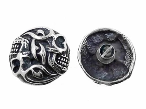 Biker Skull Concho Vintage For Wallets, Pouches, Bags, Belts, Dog Collars - Picture 1 of 2