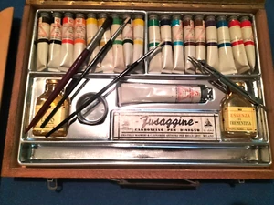 Maimeri Koffer Serie C-Öl komplett mit Palette, Farben, Pinseln 60er Jahre - Bild 1 von 8
