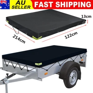 7 x 4 FT TRAILER COVER - HEAVY DUTY WATERPROOF VINYL - BLACK - 7 feet x 4 feet - Picture 1 of 10