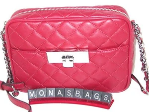 Michael Kors New Cherry Red Susannah Quilted Messenger Crossbody Bag NWT $348 - Picture 1 of 12
