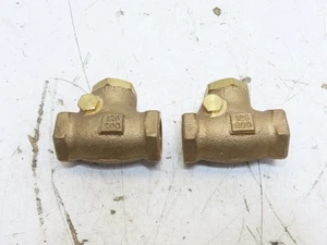 QTY 2 NEW 1/2"NPT Brass 200 WOG Class 125 Swing Check Valve Threaded Made in USA - Picture 1 of 9