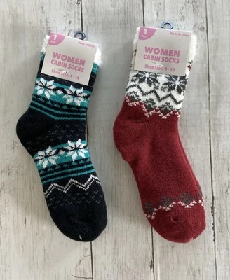 2 pares de calcetines de cabina para mujer zapatillas salón piel sintética forrados zapato talla 4-10 Foto 1 de 4