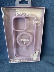 XO Poppy iPhone 15 Pro Max Phone Case Clear Purple Slim Lightweight NEW - Photo 1 sur 2