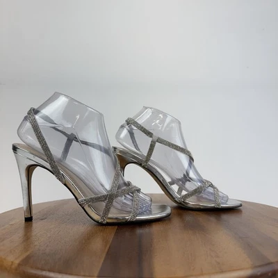 Sandalias de tacón de aguja con tiras de estrás BP Hayzel para mujer talla 7,5 usadas en excelente estado Foto 1 de 4