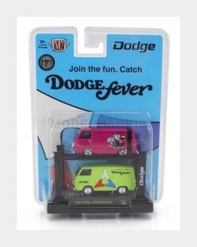 M2-MACHINES 33000-27 DODGE - 2x A-100 PANEL VAN CUSTOM DODGE FEVER 1964 - GARAGE - Immagine 1 di 1