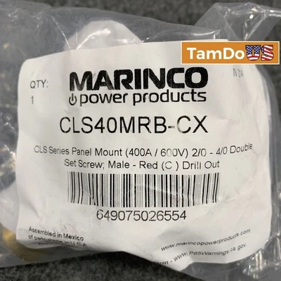 Marinco CLS40MRB-CX Male Red Panel Mount Connector 400A 600V CLS Series - Image 1 of 4