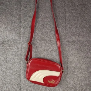 Vintage Puma Crossbody Shoulder Bag - Travel Holidays Festivals - Burgundy Red - Picture 1 of 14