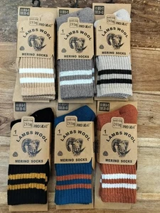 Mens Merino Sports Socks Striped 2.4 tog Thermal Size 6-11 - Picture 1 of 25