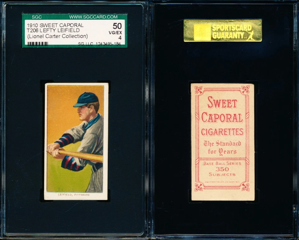 1910 T206 Lefty Leifield SGC 50 4 - Coleção Lionel Carter - Sweet Caporal 350 - Imagem 1 de 1