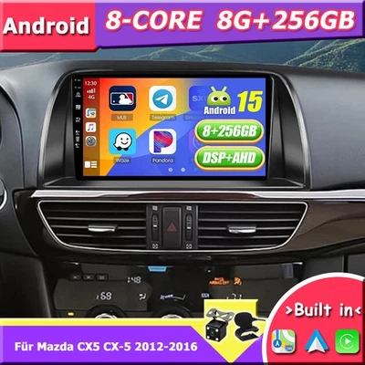 Für Mazda CX5 CX-5 2012-2016 Car Play Autoradio Android 15 GPS DAB+ DSP 8G+256GB - Bild 1 von 4