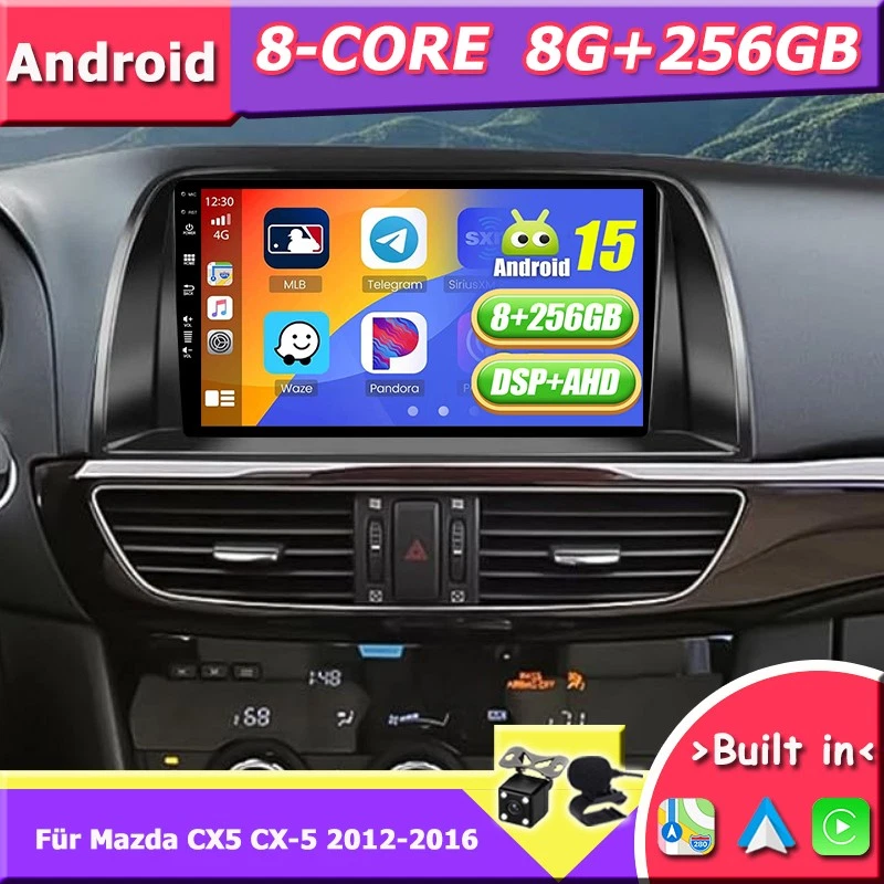 Für Mazda CX5 CX-5 2012-2016 Car Play Autoradio Android 15 GPS DAB+ DSP 8G+256GB - Bild 1 von 4