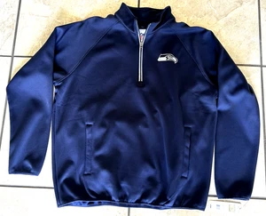 NFL Team Seattle Seahawks 1/4 Zip Pullover Men’s 2XL Navy Team Apparel - Picture 1 of 4
