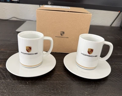 NEW Porsche Crest Espresso Cup Set Coffee Mug Design Original Official - Image 1 of 4