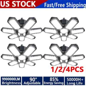 1-4PCS Bright LED Garage Lights 700W 9900000LM Deformable Ceiling Shop Work Lamp - Picture 1 of 23