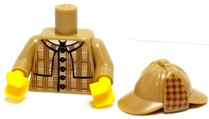 LEGO Minifigure Detective Sherlock Hat and Torso English Police Yard Jacket - Picture 1 of 1