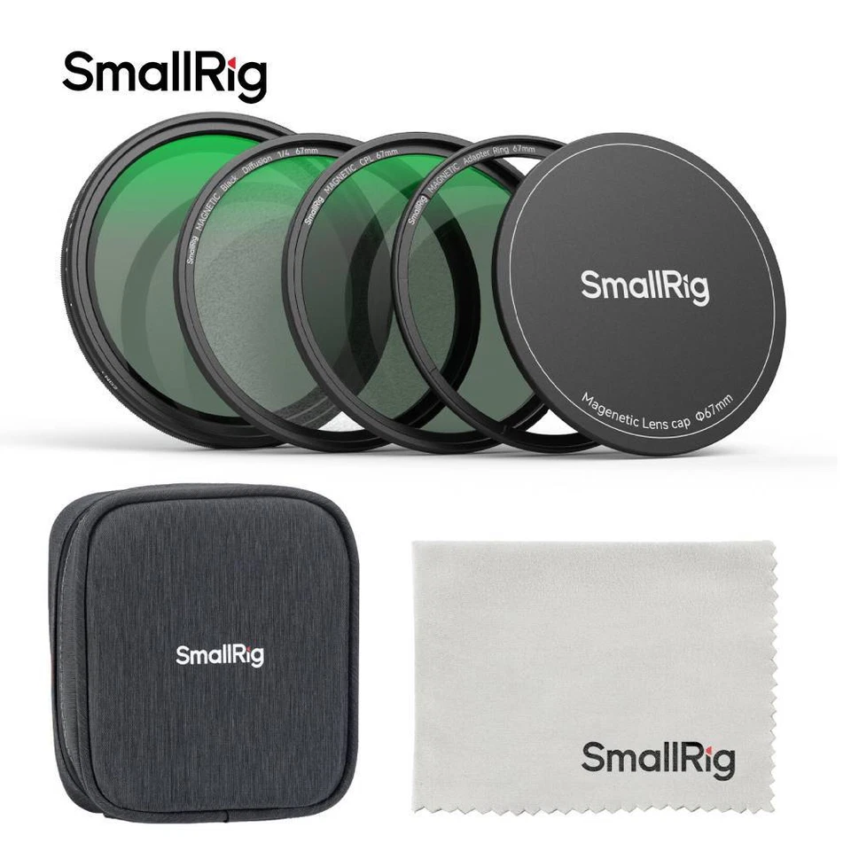 SmallRig 5-in-1 Magnetic 67mm Lens Filter Kit: VND + CPL + Black Mist 1/4  Set  - Image 1 of 4