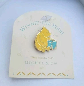 Vintage Disney Winnie-the-Pooh Enamel Pin 1" New Brooch Michel & Co - Picture 1 of 4
