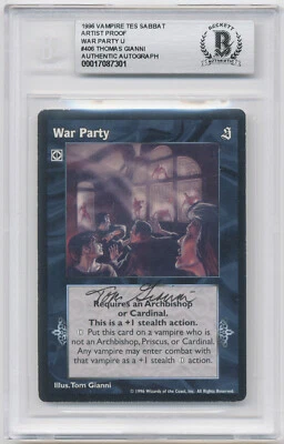 Graded Signed War Party Proof BGS Sabbat Artist Thomas Gianni 1996 WOTC VTES AP! - Image 1 of 2