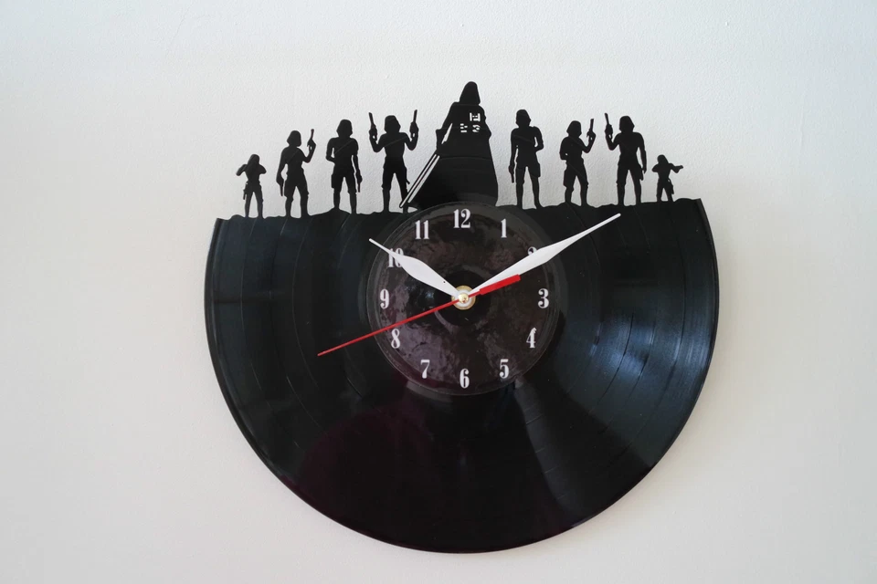 Darth Vader Army, Star W. Design vinyl record wall clock [ black gloss sticker ] - Image 1 of 1