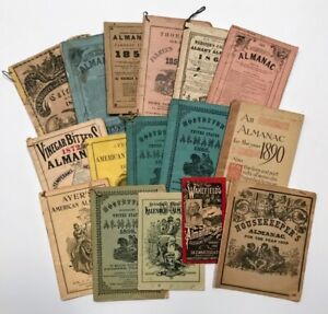 16 American almanacs. 1853 - 1909. In English, German and Swedish.