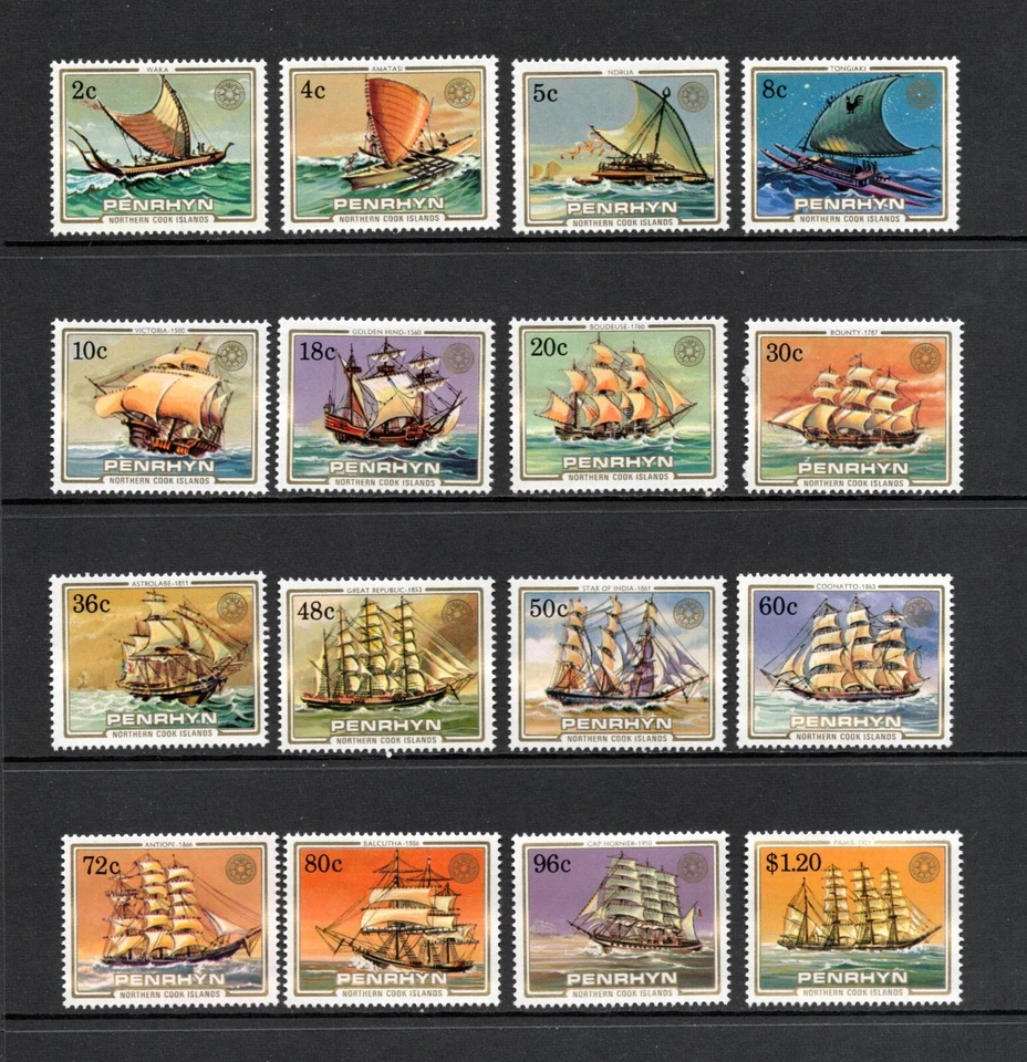 R5125 Penrhyn 1984 veleros JUEGO CORTO 16v.   MNH Foto 1 de 1