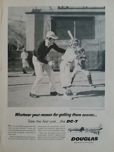 1958 Douglas DC airplane Airlines boys Baseball batter photo ad - Picture 1 of 1