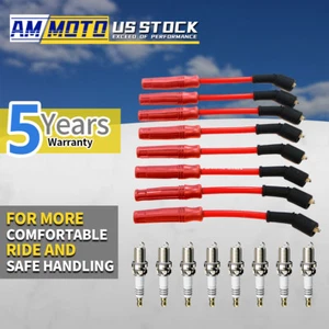 8 Silicone Spark Plug Wires + Plug Compatible With GMC Chevy Truck SUV 1999-2014 - Picture 1 of 10