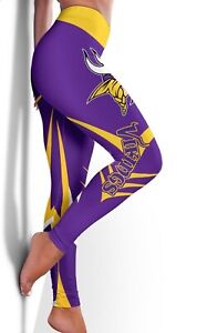 NfL Minnesota Vikings leggings Yoga pants Gym Spandex Sizes S - XL New