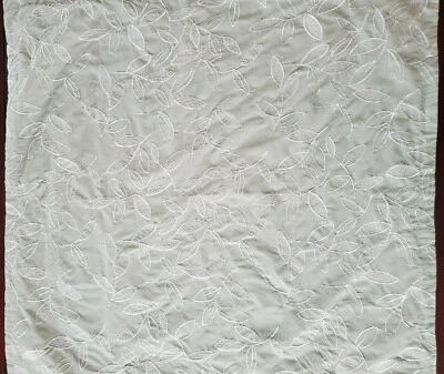 Style and Co Pillow Sham Cover Embroidered Leaves on Sage Green Euro 26" Sq - Image 1 of 4