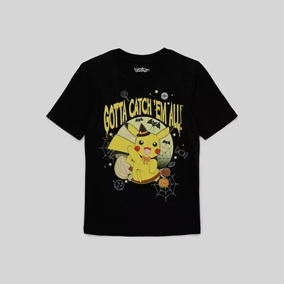 Size 4-5 Pikachu Spooky Nights Boys Gotta Catchem All Graphic Tee Short Sleeves - Image 1 of 2