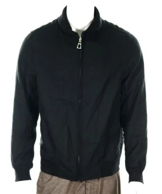 Howe Mens Solid Black Lightweight Casual Bomber Jacket Size Medium - Image 1 of 4