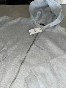 Trendy Queen Womens Zip Up Hoodie Oversized Casual Sweatshirt XL Gray - Picture 1 of 6