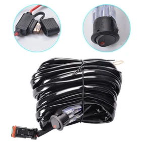1x DT Wiring Harness Switch Wire Kit For LED Work Light Bar 12V 40A Relay Fuse - Picture 1 of 10