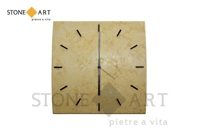 OROLOGIO da parete in pietra naturale fatto a mano - MARMO Giallo Sole - Immagine 1 di 3