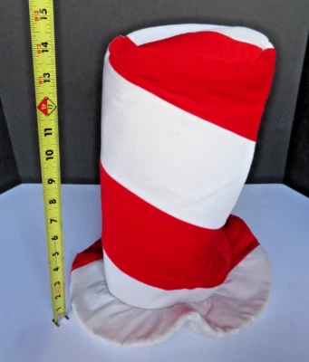 DR SEUSS CAT IN THE HAT Style TOP HAT - RARE - Red & White BARBER Striped Padded - Image 1 of 4