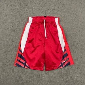 Nike Shorts Boys Medium Red Basketball Drawstring Activewear Sports Workout - Picture 1 of 8