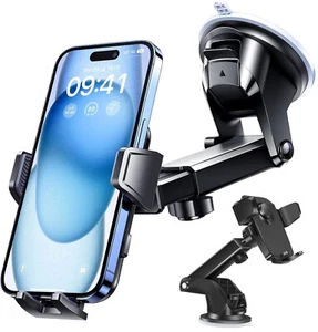 Car Phone Holder Dashboard Windshield Cell Phone Car Mount for iPhone Android - Picture 1 of 12