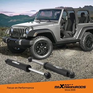 maXpeedingrods Dual Steering Stabilizer w/ Brackets for Jeep TJ/XJ/MJ 1997-2006 - Picture 1 of 11