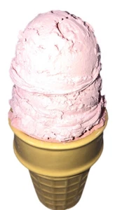 Faux Strawberry Ice Cream Cone Triple Scoop New Ceramic Cone Display-Tier Trays- - Picture 1 of 9