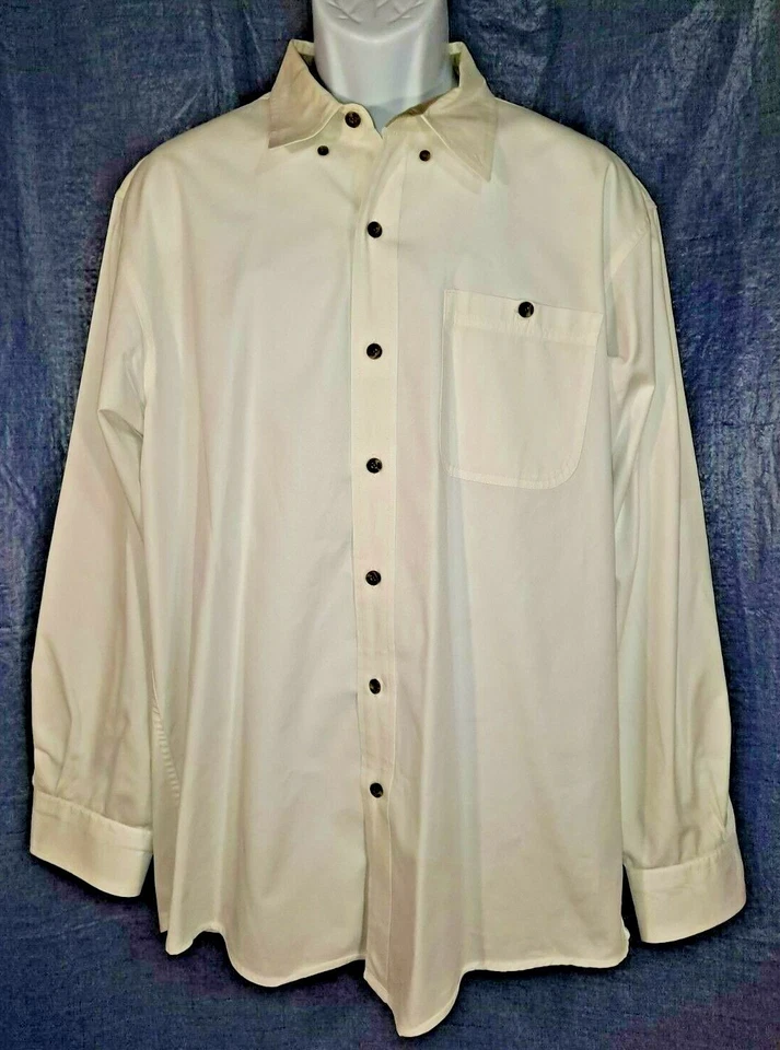 Camisa para hombre Red Head talla LT abotonada manga larga bolsillo con botones cuello de dos tonos Foto 1 de 4