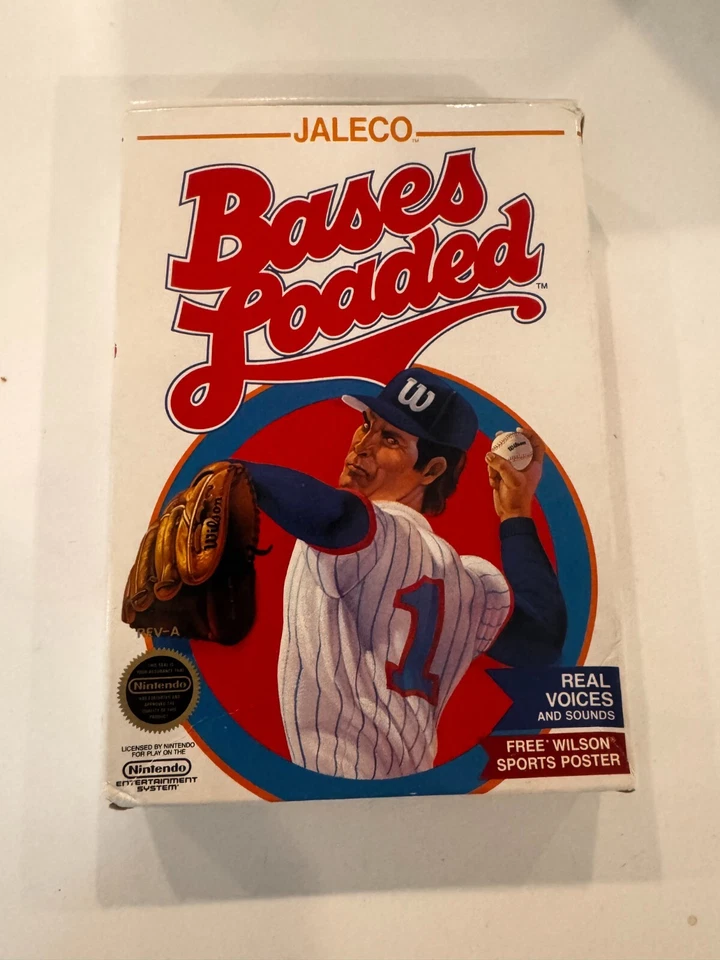 NES Bases Loaded Box and Manual - Only No Cartridge - Orange Jaleco Circle Seal - Image 1 of 4